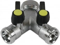 Brass Hose Tap Adaptor - Double Male 3/4" BSP Y Piece