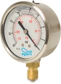 Glycerine Filled Pressure Gauge Bottom Entry 1/4" Male 63mm Face Pumping Equipment UK