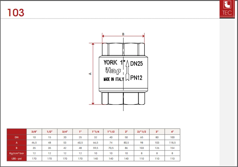 Brass Spring Loaded Non Return Valve Female 3 Brass Spring Loaded Non Return Valve Female - Image 3