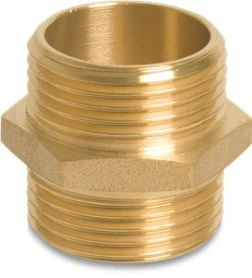 Brass BSP Male Threaded Double Nipple 1 Brass BSP Male Threaded Double Nipple