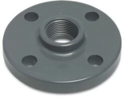 PVC DN Full Face Flange X BSP Female Thread.