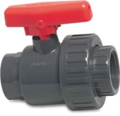 PVC Single Union Ball Valve Female BSP Thread.