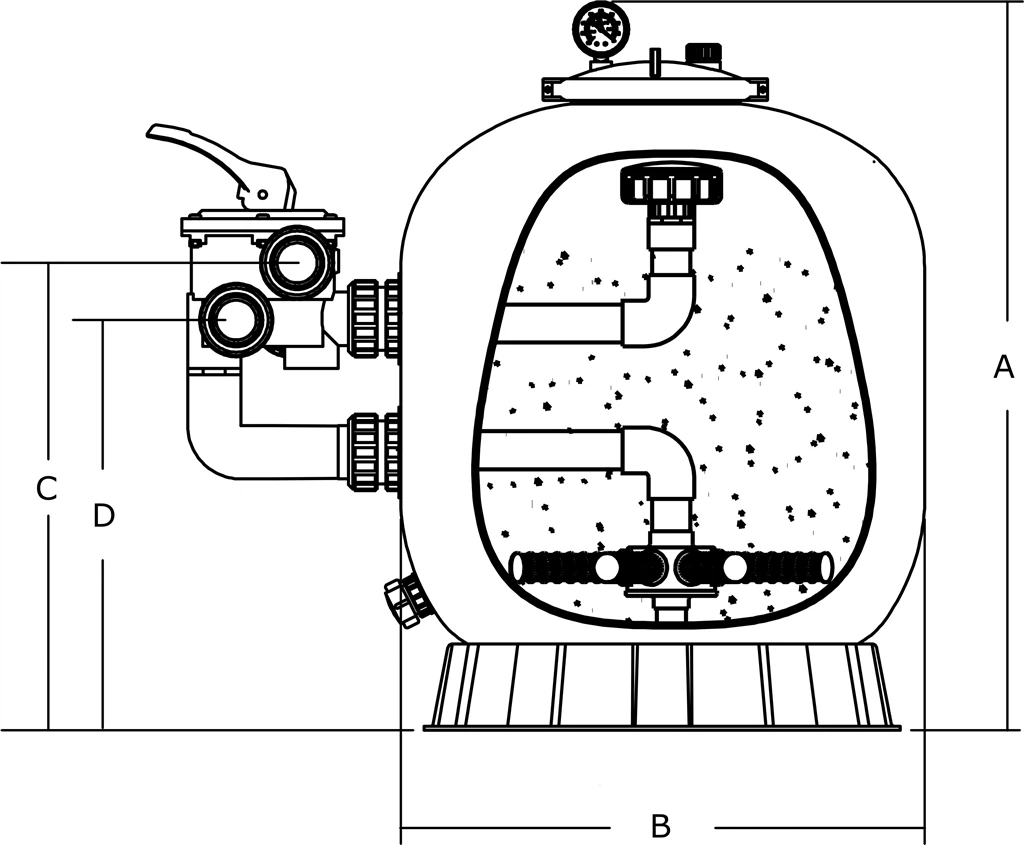 Sand Filter S Series - Fibreglass Reinforced Polyester Side Mounted. 40 M³ - 125 M³ 2 Sand Filter S Series - Fibreglass Reinforced Polyester Side Mounted. 40 M³ - 125 M³ - Image 2
