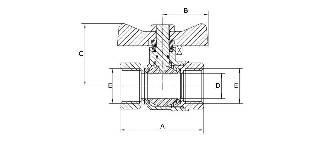 Stainless Steel Butterfly Handle Ball Valve Female BSP Thread 2 Piece 50 Bar Competitive Prices 2 Stainless Steel Butterfly Handle Ball Valve Female BSP Thread 2 Piece 50 Bar Competitive Prices - Image 2